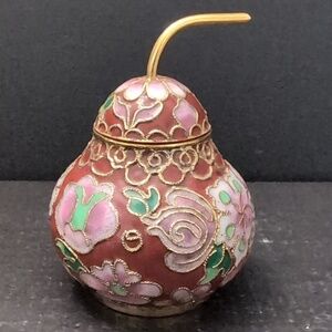 VGT, Chinese Cloisonne Pear Shaped Trinket Box.